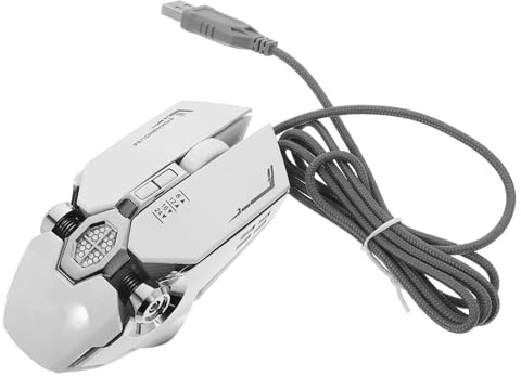 NUOBESTY Souris de Jeu RGB Argenté en Plastique, Interface USB, Classique | Peau Superficielle, Disposition des Touches Améliorée, Lumière Rgb, pour Jouer sur Ordinateur