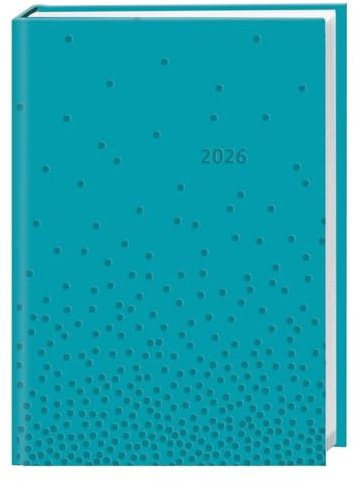 Kalenderbuch blau A6 - Kalender 2026 - Heye-Verlag - Taschenkalender mit Platz für Termine und Notizen - 11,5 cm x 16,5 cm
