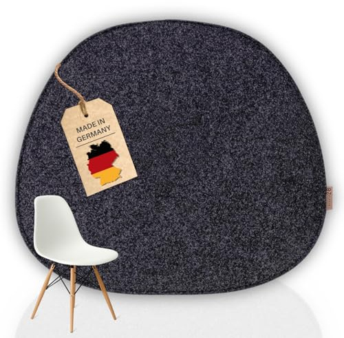 kontor28® - Designer Sitzkissen Filz handgefertigt Made IN Germany | Sitzkissen Stuhl 36 x 40cm aus rPET-Filz weiche und robuste Polsterung | Sitzauflage Stuhl für In- und Outdoor | anthrazit 4er-Set