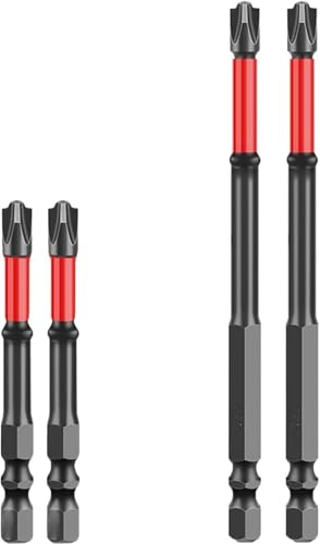 FPH2 Impact Screwdriver Bit Set for Electricians, S2 Steel 65mm & 110mm, 1/4 Inch Hex Shank Magnetic Cross Slot Screw Driver Drill Bits Used on Circuit Breakers (4Pcs)