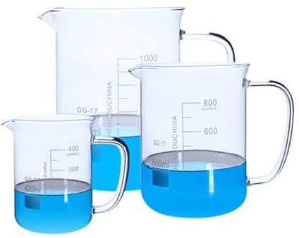 250 400 500 600 1000ml Graduated Glass Beaker With Handle Labrotary Glassware Experiment(2000ml)