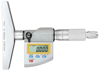 Micrómetro digital Micrómetro de profundidad digital de nivel IP65 de 0 a 100 mm Micrómetro de profundidad electrónico de 0,001 mm Micrómetro de profundidad de calibre micrométrico for maquinistas