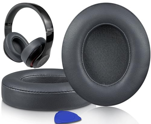 SoloWIT® Lammfell Ersatz Ohrpolster für Beats Studio 2 & Studio 3 kabelgebundene & kabellose Kopfhörer, Polster mit geräuschisolierendem Memory Schaumstoff, zusätzliche Dicke