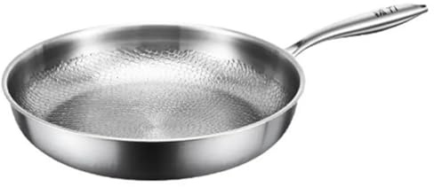 Cvoepobey Sartén de Acero de Titanio Sin Revestimiento, Antiadherente, con Diseño de Escamas de Pescado y Martillo, Ideal para Carnes, Utensilios de Cocina, C