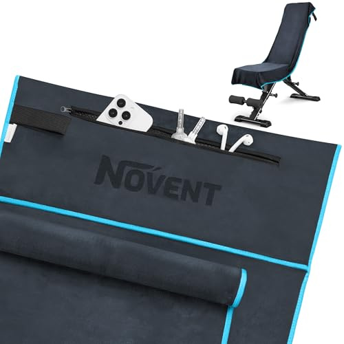 Fitness Handtuch 2 Stück | 120x50cm Anti-Rutsch Sporthandtuch mit Reißverschlusstasche - 80x40cm Kleine Handtücher | Gym Handtuch Fitnessstudio aus Mikrofaser für Sport, Training (Dunkelgrau/Blau) | mit Reißverschlusstasche - | Gym Handtuch Fitnessstudio aus Mikrofaser für Sport, Training (Dunkelgrau/Blau)