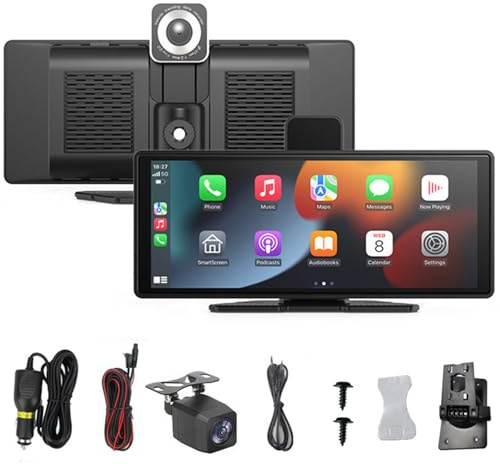 Carvera Smart 10.26 CarPlay & Dual-Dash Cam System, 10.26Inch Carplay & Android Auto Car Touch Stereo, with 4K Dash Cam, Backup Camera,Bluetooth,GPS Navigation