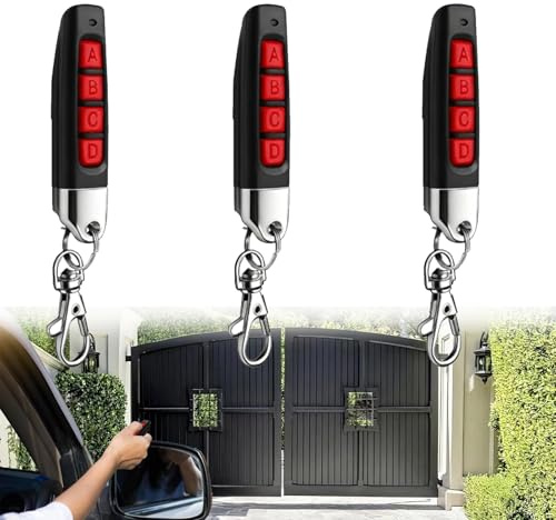 Lot de 3 Télécommandes Universelles 433 MHz pour Porte de Garage, Clonage sans Fil, Portée jusqu'à 30m, Compatible avec Plusieurs Modèles, 4 Boutons, Facile à Utiliser