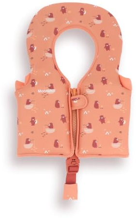Monnëka Schwimmhilfe Baby 1-2 Jahre mit Kopfstütze | Schwimmweste für Kleinkinder | Lernhilfe zum Schwimmen, Anpassbare Auftriebselemente, Neopren | Camping 1 bis 2 Jahre