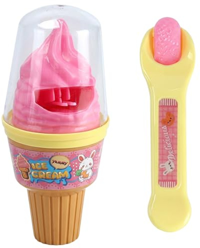 DAGLLGEW Jouet à Pudding avec cuillère, Simulation Amusante de crème glacée, poupée de bébé, Nourriture en Plastique sûr, Jeu Simulation, Nourriture pour Jeu rôle poupée, Panier Pâques, Jouet