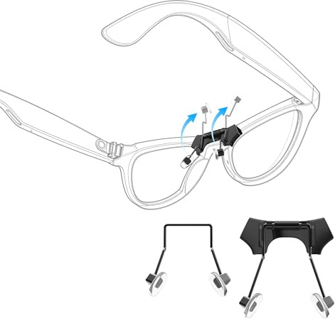RCstyle HiBloks Non-Slip Eyeglass Nose Pads for Ray-Ban Meta Skyler Gen 1 & 2 (Models RW4010/RW4014, Standard 52-20), Silicone Clip-on Soft Nose Pads for Skyler Meta Glasses, No Impact on Charging