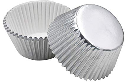 ULTNICE Moldes para Cupcakes Muffins Capsulas Magdalenas de Aluminio 100 Unids (Plata)