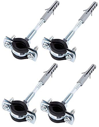 Specialist Pipe Clamp (Pack of 4 pcs) Anti Vibration Metal Brackets Clips Clamps Rubber Lined for Ø 15-19 mm Pipes