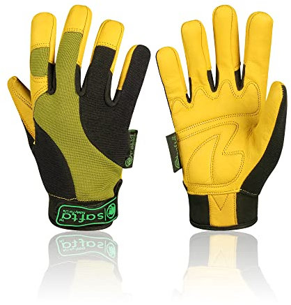 SAFTA Utility Safety Work Gloves for Men & Women, Mechanic Gloves Flexible & Breathable for Driving, Cycling, Gardening, Yard, Assembly, Rigger, Engineering Work.(XL(10), Green)