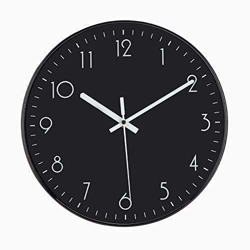 DIYZON Reloj de Pared Moderno, Reloj de 30 cm Silencioso Entry Lux de Moda, Movimiento de Cuarzo sin Tictac con Batería, Lectura Fácil, Adecuado para Dormitorio, Cocina, Escuela, Oficina