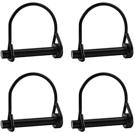 INCREWAY Drahtschlossstift, 4 Stück, 5/16 Zoll Karbonstahl-Schaft, Sicherungsstift, Sicherheitskupplung, Rundschlaufe, Drahtschloss, Anhänger für Bauernhof, Rasen, Garten