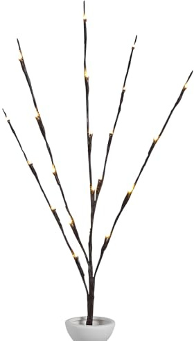 VALICLUD Beleuchtete Zweigdekoration, beleuchtete Baumzweige LED-Zweiglichter, batteriebetrieben, dekorative Weidenzweig-Lichter, hohe Vasenfüller für Zuhause, Urlaub, Weihnachtsdekoration, warmes