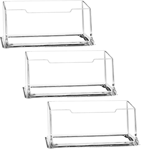 FYSL Visitenkartenhalter 3 Stück Visitenkartenhalter Acryl Visitenkartenständer, Visitenkarten Aufsteller Visitenkarte Tischständer für Büro Sammlung Veranstalter