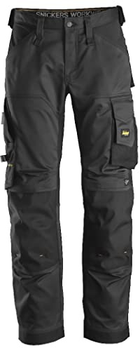 Snickers Workwear Stretch Loose Fit Work Pants Black AllroundWork Pantalones de Trabajo elásticos de Ajuste Holgado (Negro 32/34, 32W / 34L para Hombre