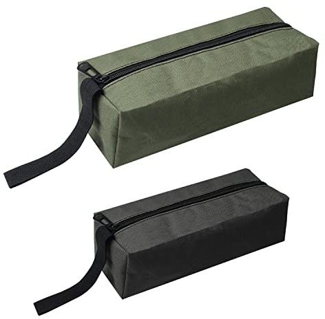 2 x Werkzeug-Kits, Verdickter Reißverschluss, Mehrzweck-Werkzeugtasche, Wasserdicht und Feuchtigkeitsbeständig (Schwarz, Grün)