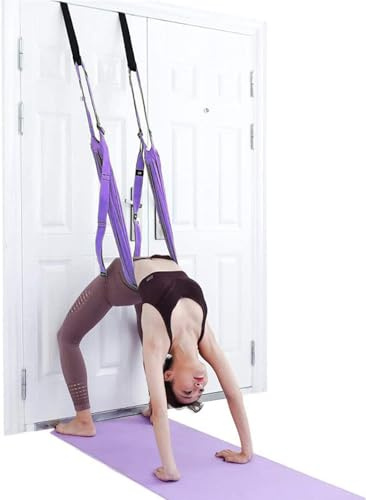 Luftgurt, Elastisch, Starkes Lager, Verstellbare Kapazit?t, Zusammenklappbarer Beinstrecker, Flexibilit?tstrainer, Yoga-Fitnessband f¨¹r Taille, Tanz, Yoga (Lila)