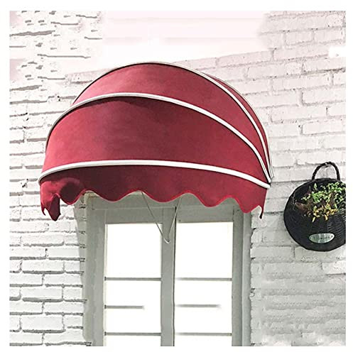 XXIOJUN Fenstermarkise - Türvordach - Tür- Und Fensterdekorationsmarkise - Kuppelmarkise - Mit Sonnensegel - Gestell Aus Aluminiumlegierung (Farbe : Rosso, Größe : 150cm)