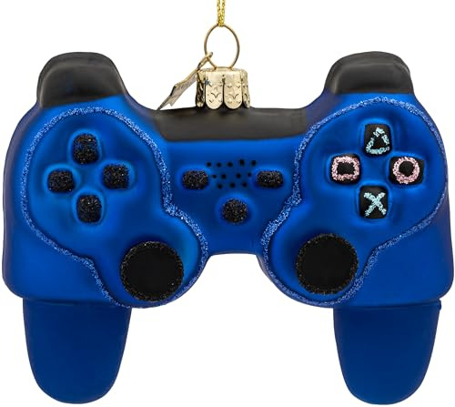 SIKORA Controller blau besondere Weihnachtskugel Glas Christbaumschmuck Deko Figur Weihnachten Anhänger Ornament - Trend Line - BS647