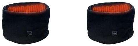 VENOAL 2X Inverno Elettrico Riscaldato Sciarpa Collo Wrap USB Ricaricabile Scaldacollo 3 Velocità Regolazione Sciarpa in Pile per Ciclismo, Nero , 26x14cm