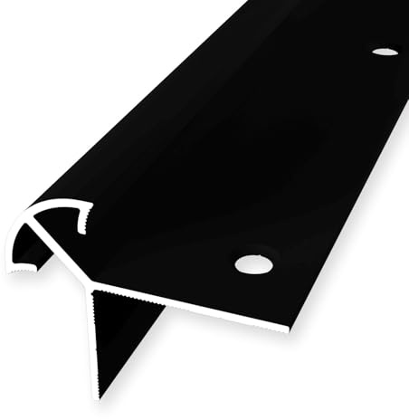 Treppenkantenprofil 40 x 50 x 2500 mm Winkelprofil Aluminium Glatt Versenkt Gebohrt Schwarz Einfasshöhe 15 mm Küberit