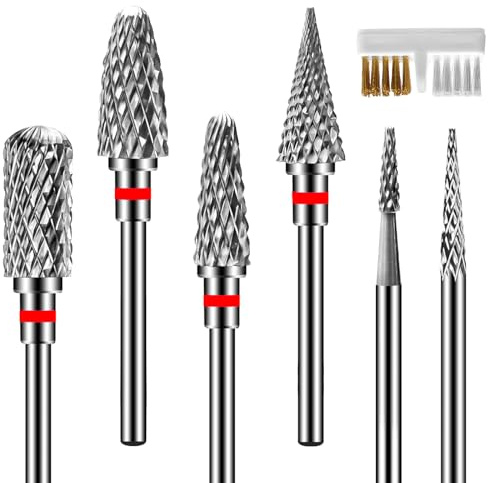 Diesisa 6PCS Nail Drill Bits, 3/32 Inch Efile Nail Drill Bits, Tungsten Steel Electric Nail File Bits, Professional Cuticle Drill Bits for Acrylic and Gel Nails (Fine) | Electric Nail File Bits, Professional Cuticle Drill Bits, Nail Bits for Acrylic and Gel Nails (Fine)