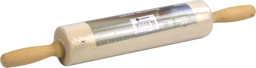 Wooden Rolling Pin, Rotating Centre Dough Roller with Handles for Baking (43x6cm Large)