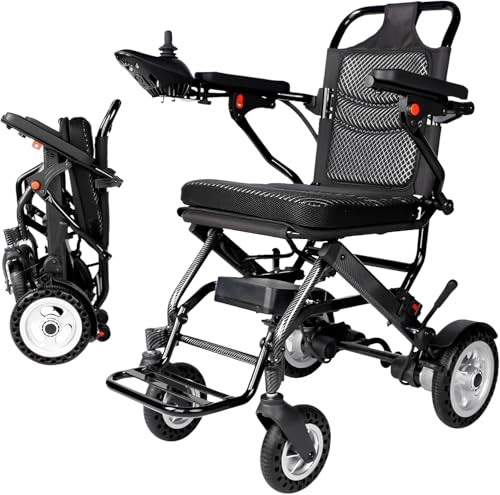 Sedie a rotelle elettriche portatili per adulti, sedia a rotelle elettrica pieghevole, batteria 20 Ah migliorata con portata di 25 km, design fuoristrada, adatto per anziani e malati