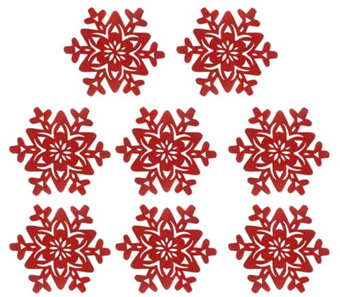 IMIKEYA Weihnachtsgruß Aus Filz Rund Wärmeisolierend Tassenunterlage Schneeflocke