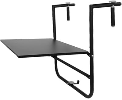 NEONMAN Balkonhängetisch Hängetisch Balkonhängetisch Klappbarer Balkongeländer Tisch Klappbar Hängetisch Balkontisch Zum Einhängen Balkon Tisch Balkontisch Klein Höhenverstellbar Balkonhängetisch(Schw