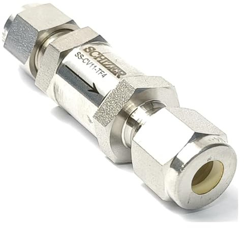 LIUCH 1/8 1/4 Rohr AD Kompressionsverschraubung SUS316L Edelstahl Rückschlagventil, Einweg-Rückschlagventil, Luft, Gas, Kraftstoff, 3000 PSI(1l8 Inch)