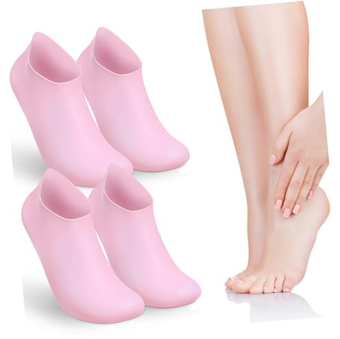 NULYLU 2par Moisturizing Silicone Socks För Fötter Xl Gel För Spa Och Nonslip Botten För Trygg Användning Flexibla Och Bekväma För Torra Spruckna Fötter