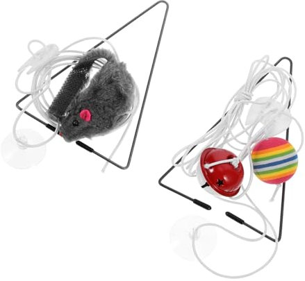 COLLBATH 2sätze Katzenspielzeug Mit Und Glockendesign Interaktive Katzenangel Türhängende Spielzeuge Für Katzen Fördert Und Beschäftigung Langlebig Und Praktisch