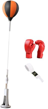 Dickly Palla da Boxe, Palla da Boxe con velocità Regolabile, Base a Ventosa con Supporto, Sacco da Boxe per Fitness, MMA, Peradulti Conguanti