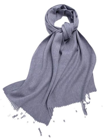 Hgvcfcv Wollschal für Damen, Umhang, Wollschal für warme lange Männer, Pashmina-Schal, Braun Grau, 200-35 cm
