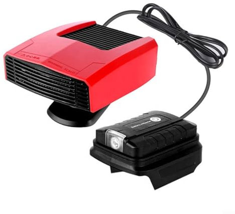 SMZhomeone Dispositivo de descongelación de calentador de coche con batería de litio, rotación de 360°, adaptador de puertos USB duales, para batería de 18 V, calefacción de vehículos, instalación