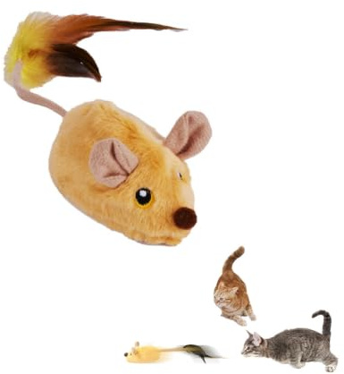 PQKL-party Katzenspielzeug Fernbedienung Maus, Katzenspielzeug Maus, Ferngesteuertes Katzenspielzeu-g, interaktives Katzenspielzeu-g mit LED-Licht Realistischen Geräuschen