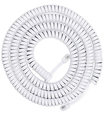 Xinsheinelry RJ9 RJ11 4P4C Cordon Combiné Téléphonique Correau Enroulé Fix Téléphone Fileux pour Les Appels Clairs Durabilité 200cm 300cm