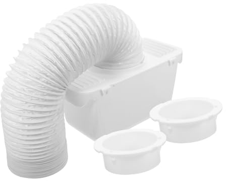 Kit de Connecteur de Conduit pour Sèche-linge 1 Set en Plastique Blanc | Plaque Murale, Raccord de Ventilation, Usage Polyvalent, Collecte de Poussière Fine, Nettoyage Facile