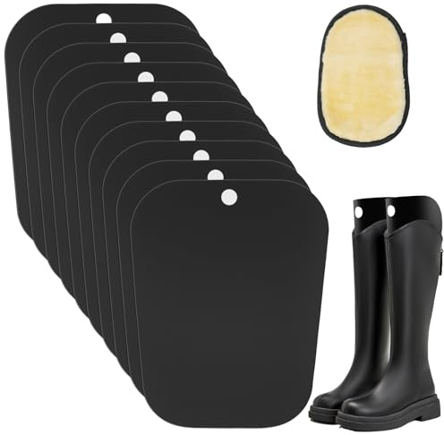 alwaiiz 10 pièces arbre à bottes, bottes d’équitation en plastique avec gants de cirage de chaussures en peluche, façonneur de bottes pour hommes et femmes