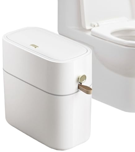 Generisch Mülleimer Mit Deckel Fürs Badezimmer - Automatischer Badezimmer Mülleimer - 8L Geruchsicherer Schlanker Abfalleimer Für Innenräume Toilette Haushalt Wäscheraum Küche Schreibtisch Enge