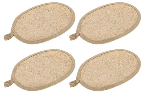 MERRYHAPY 4stücke Luffa-peelingpads für Körperpflege Natürlicher Waschlappen mit Peeling-schwammfunktion für Dusche und Bad Entfernt Abgestorbene Hautschüppchen Sanft