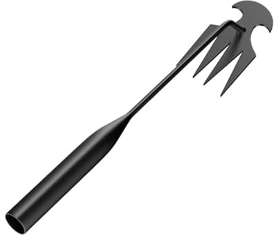 Désherbeur manuel à double usage en acier au manganèse à 4 dents, outil portable pour désherber les mauvaises herbes, ameublissement du sol et semis, cours, fermes (26,9 cm et 50 cm) (26,9 cm B)