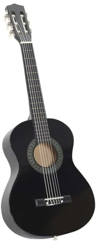 Generico Chitarra Classica per Principianti e Bambini Nera 1/2 34,Nero,1.7kg,70126
