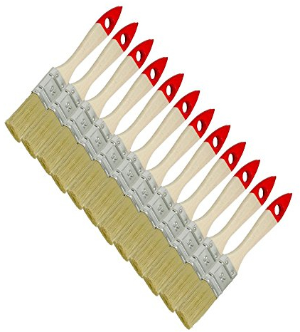 60 Stück Flachpinsel Chinaborste hell 25 mm Lackpinsel Lasurpinsel Maler Pinsel