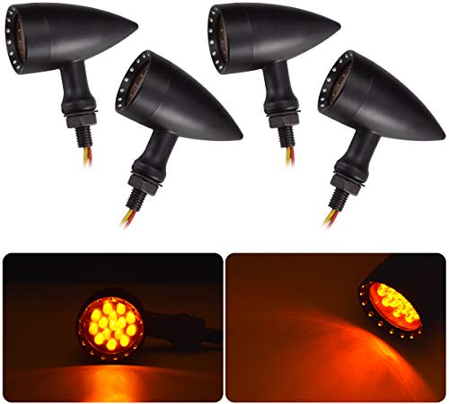 KATUR Motorrad Schwarz Bullet Front Rear Blinker Nebelscheinwerfer Blinker Bremslicht für Harley Motorrad Cruiser Chopper Bobber