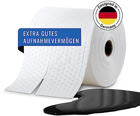 DENSORB Ölbindemittel Vlies Rolle Economy PLUS, light, 38 cm x 45 m, zur Aufnahme von Öl- oder Treibstoffverunreinigungen auf Wasseroberflächen, reißfest, schwimmfähig